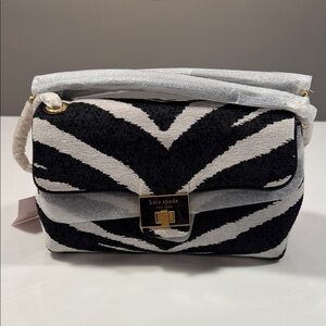kate spade Black & White Shoulder Bag with Gold Hardware